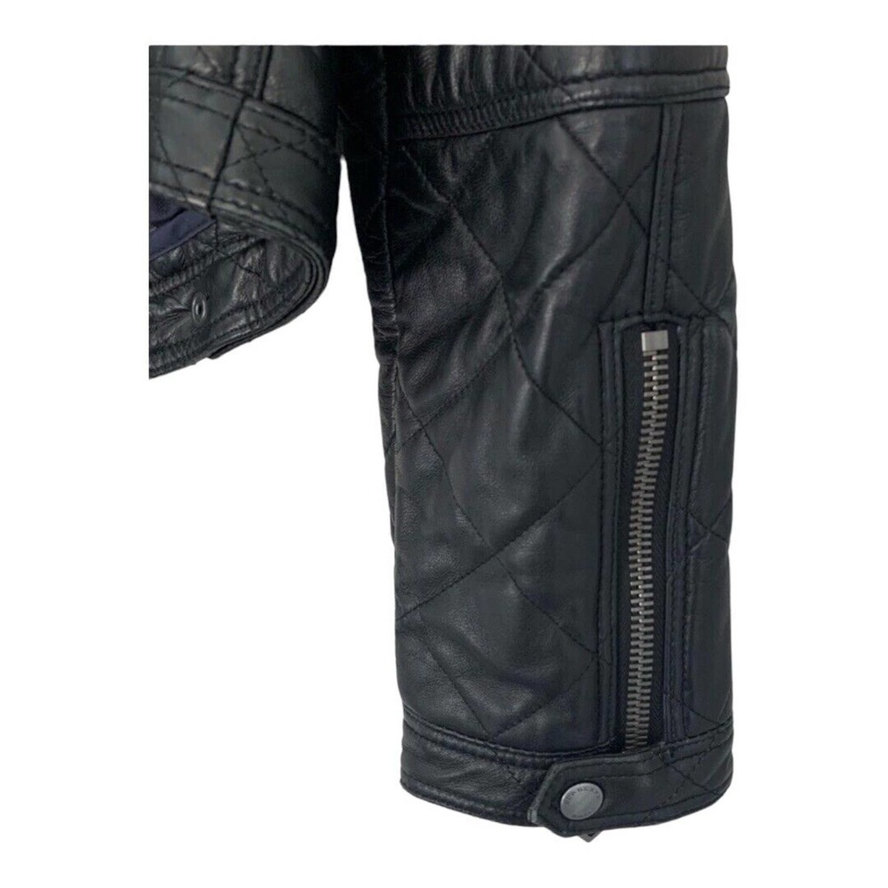 COPY - Burberry Quilted Leather Moto Jacket In Black Medium - Picture 5 of 11